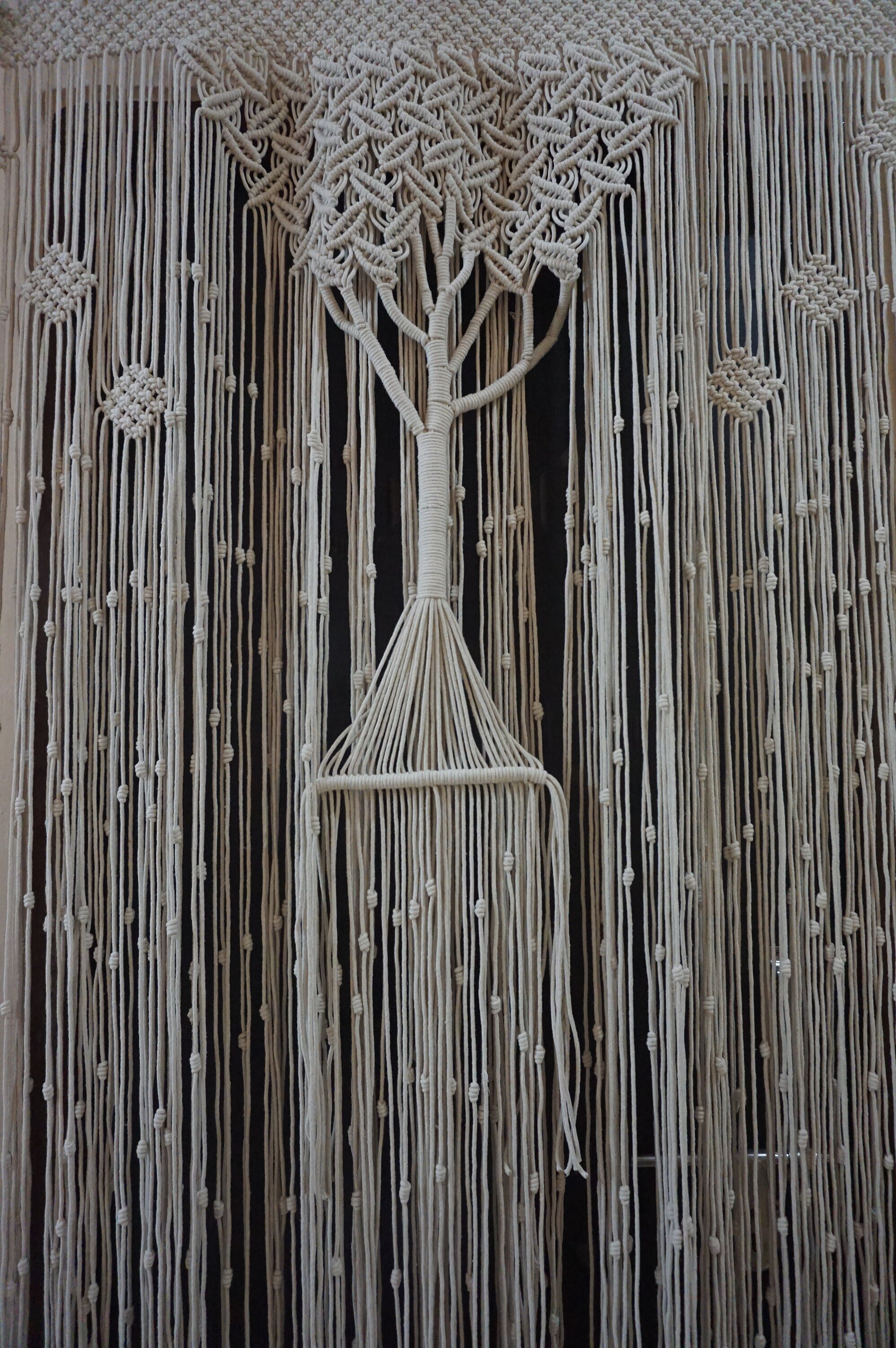 BECHAEO Tenda Con Perline In Macramè Bohémien – Fatta A Mano, Con Perline Di Legno, Per Porta E Finestra (200x89 Cm)