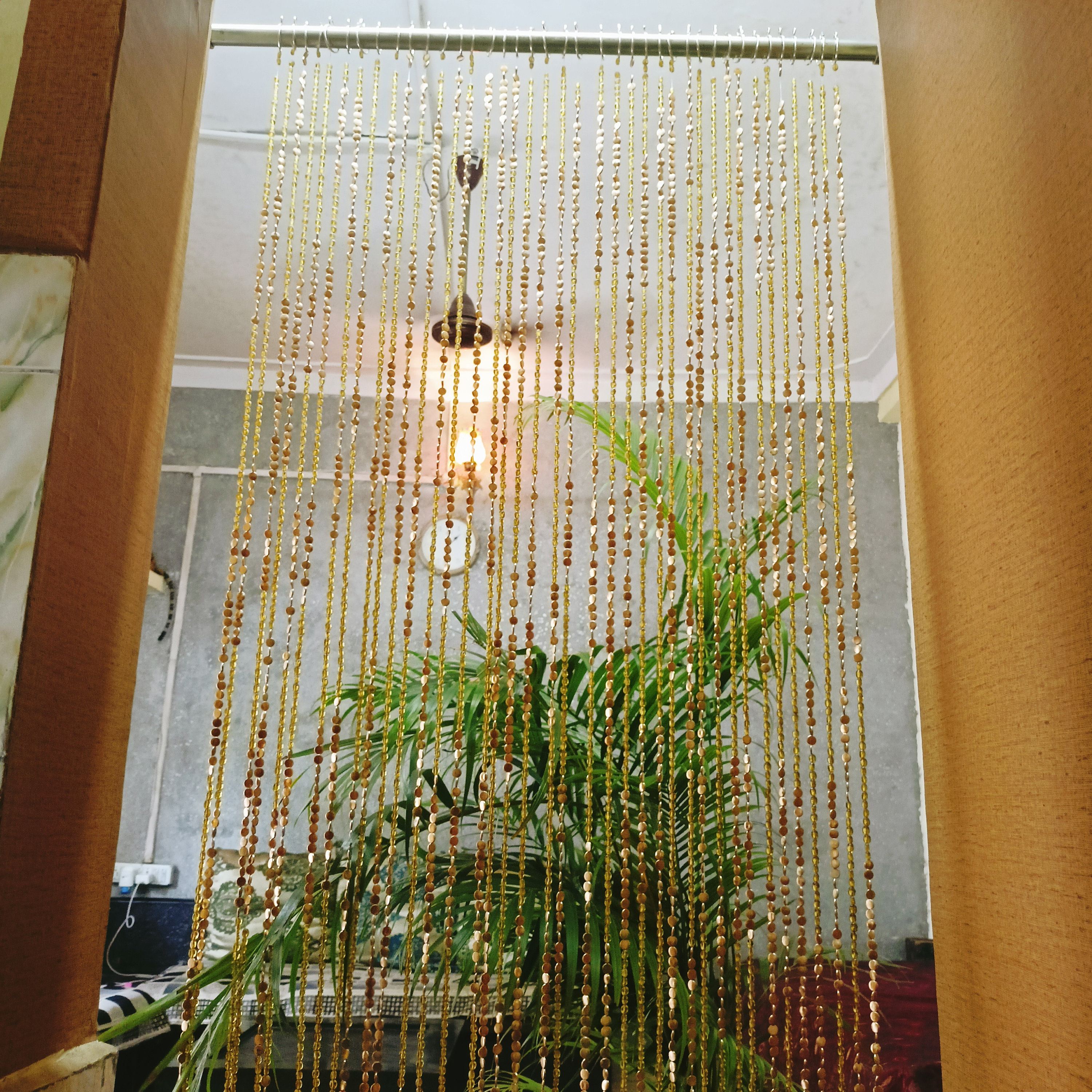 Beads curtain Beaded curtain Golden Beads curtain Golden Etsy