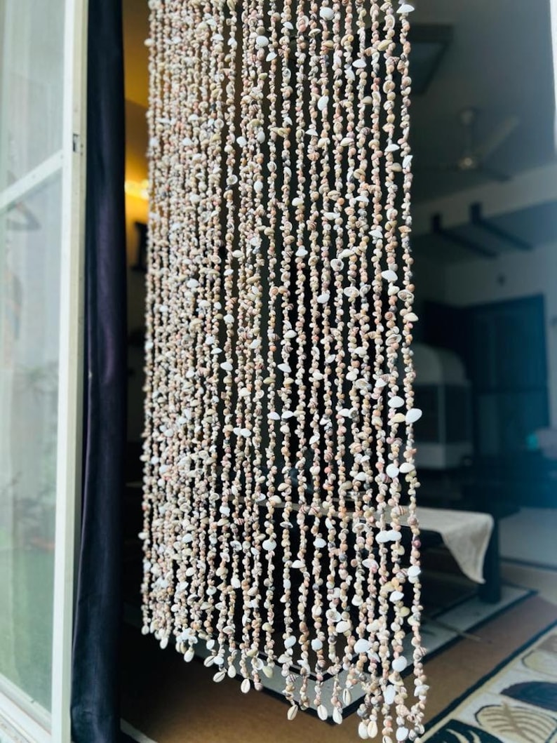 Boho Beaded Sea Shell Door Curtain: Handmade Coastal Decor - Etsy