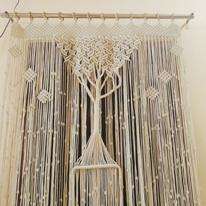 Macrame Curtain, Beautiful Beaded Doorway Overlay, Perfect for Boho Decor & Gifts for Homeowners