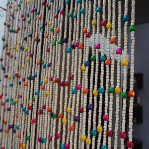 Handmade Wooden Beads Curtain, Bohemian Room Decor , Beaded Curtain