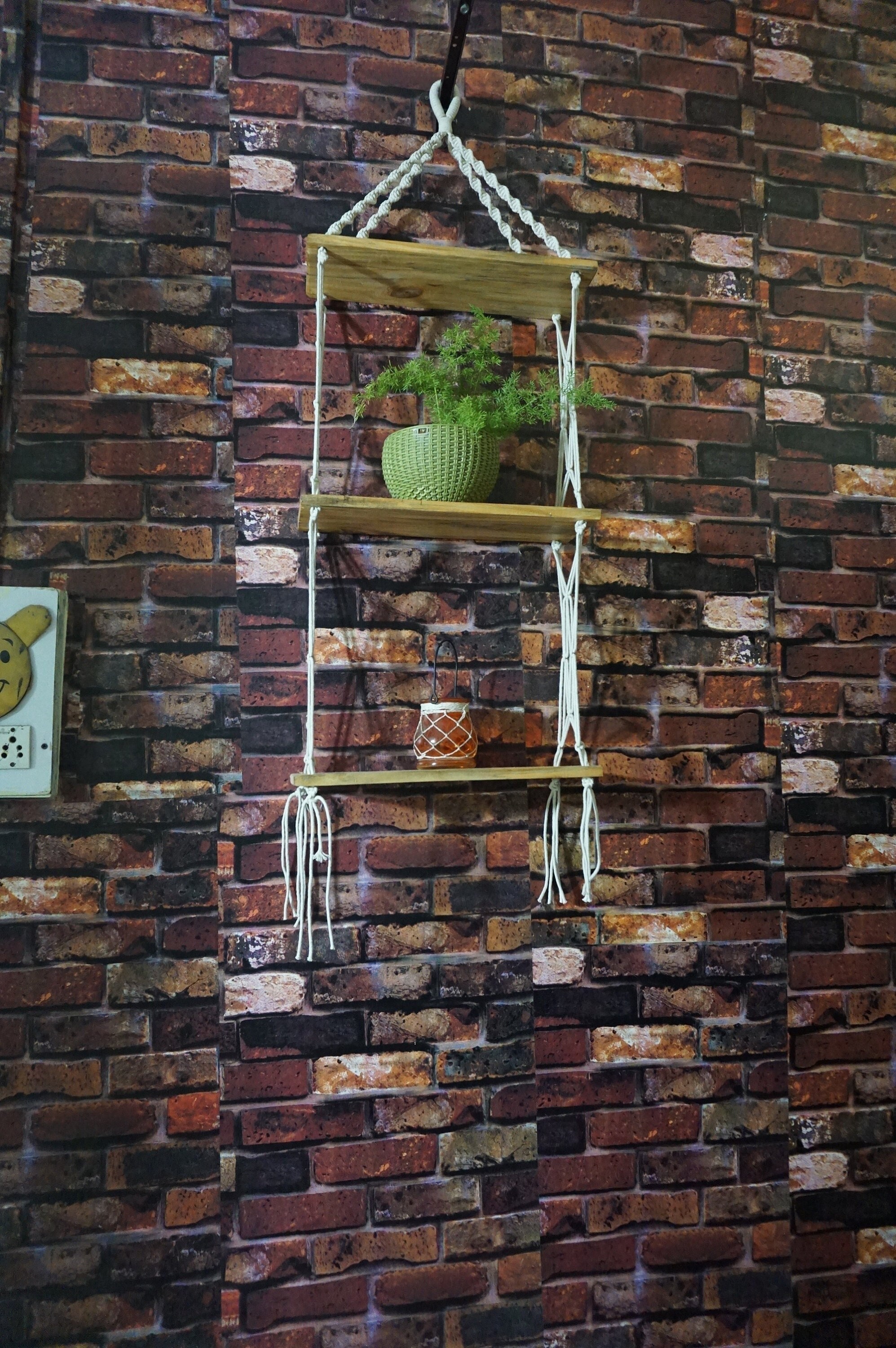 3 Tier Boho Macrame Wall Hanging Shelf: Woven Tassel Wood Display - Etsy