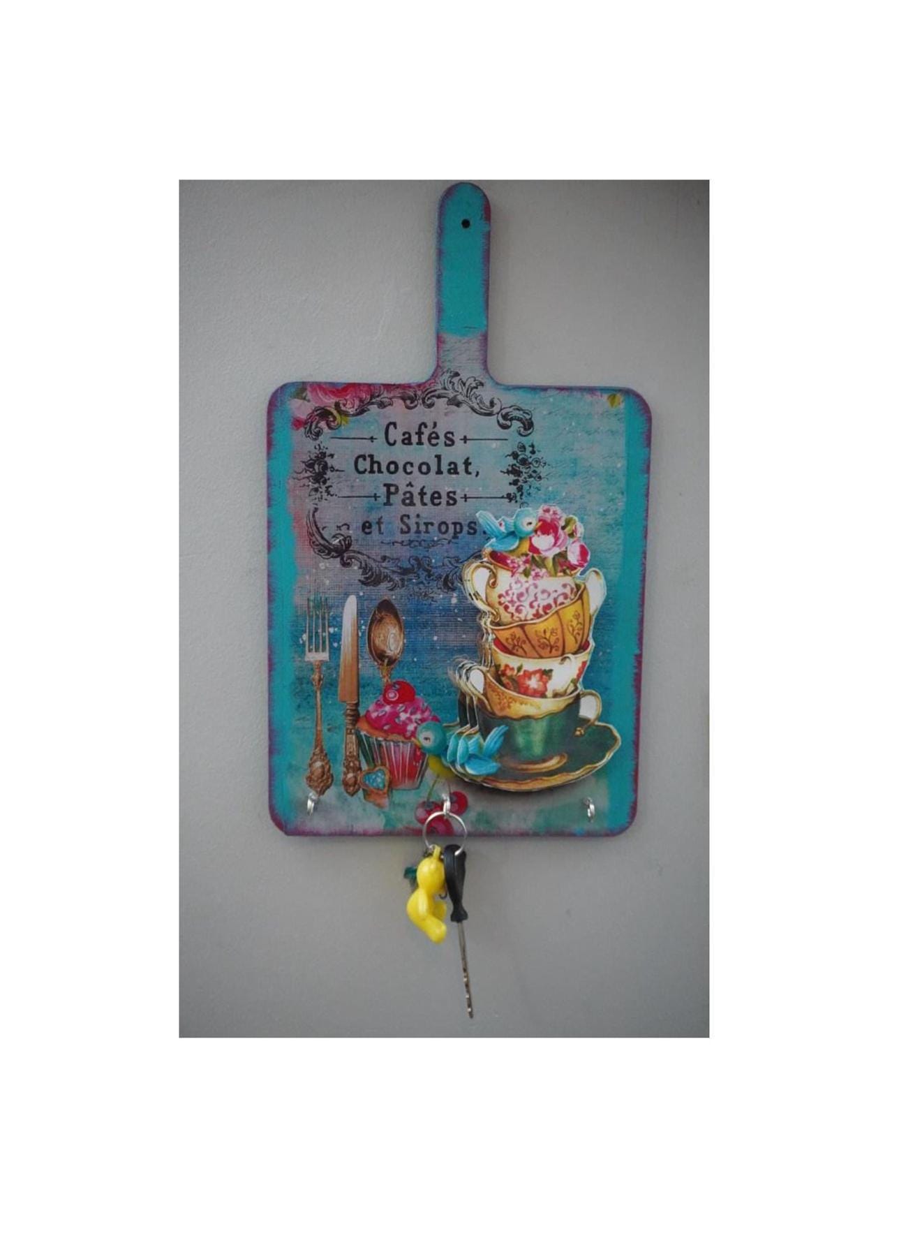 Portachiavi Da Parete In Legno Con Foto - Personalizzabile Con 4 Ganci, Stile Rustico - Foto 7