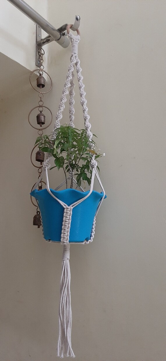 ハンドメイドマクラメプラントハンガー：ボヘミアン編みコットン、36