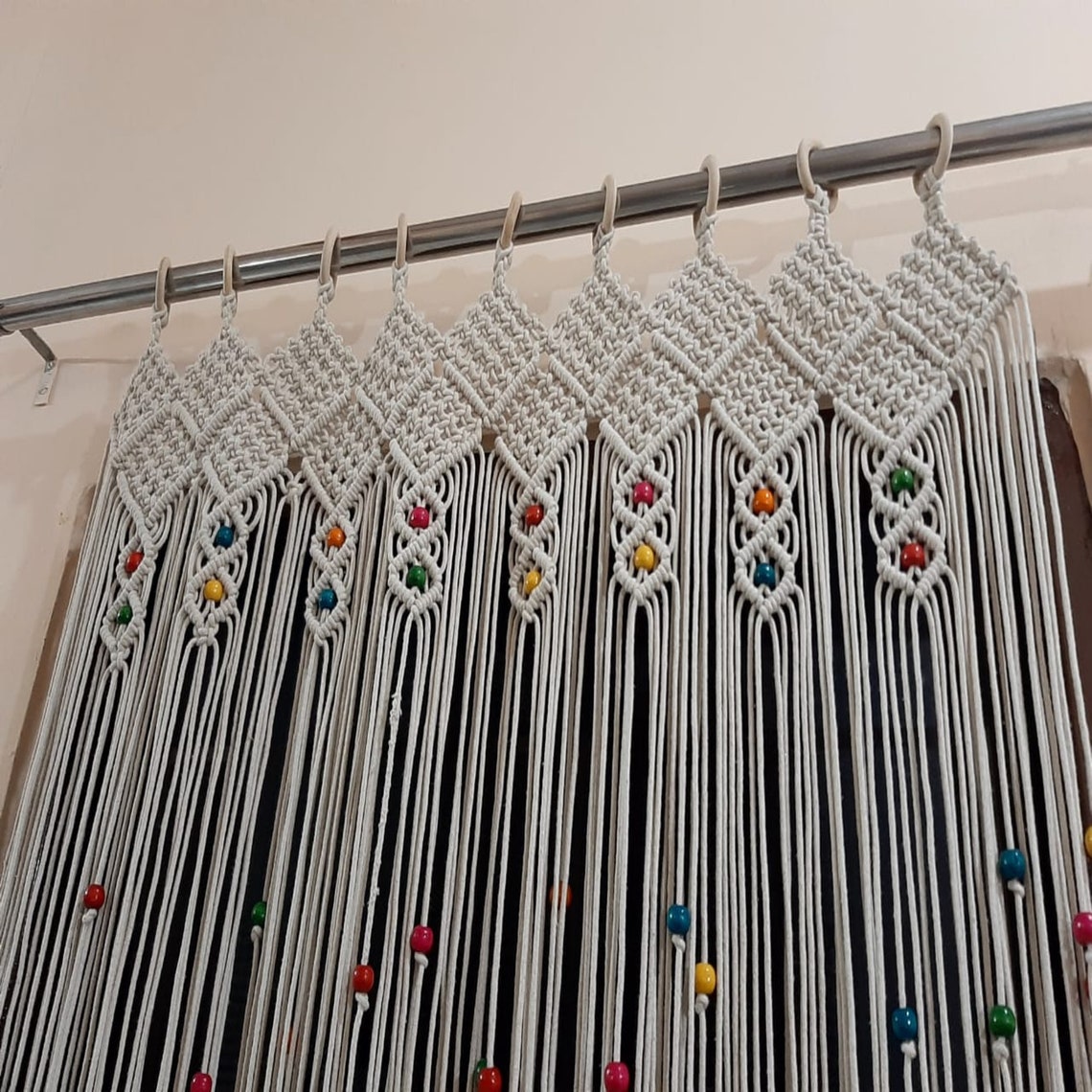 Macrame Curtain Macrame Door Curtain Macrame Backdrop Etsy