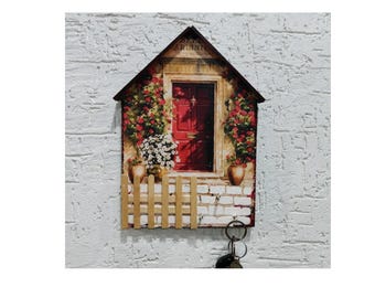 Llavero de casa de madera con decoupage: un organizador único para la entrada