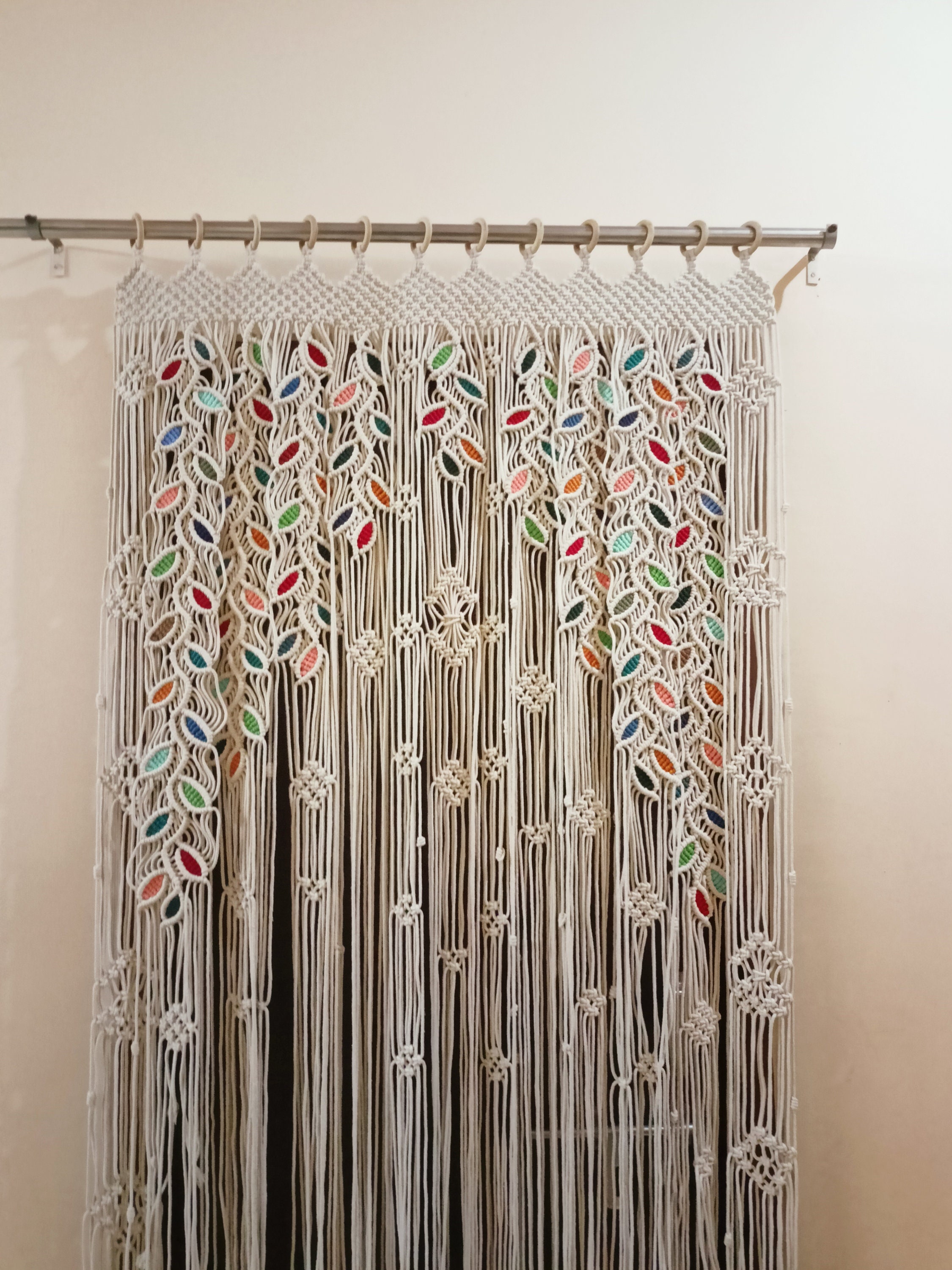 Macrame door curtain outlet