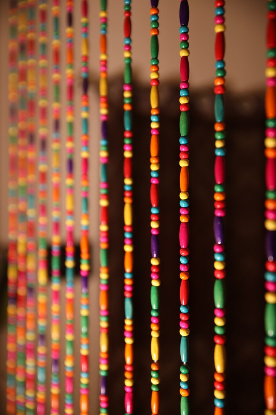Rideau perle multicolore en plastique - Large choix de rideau perlé