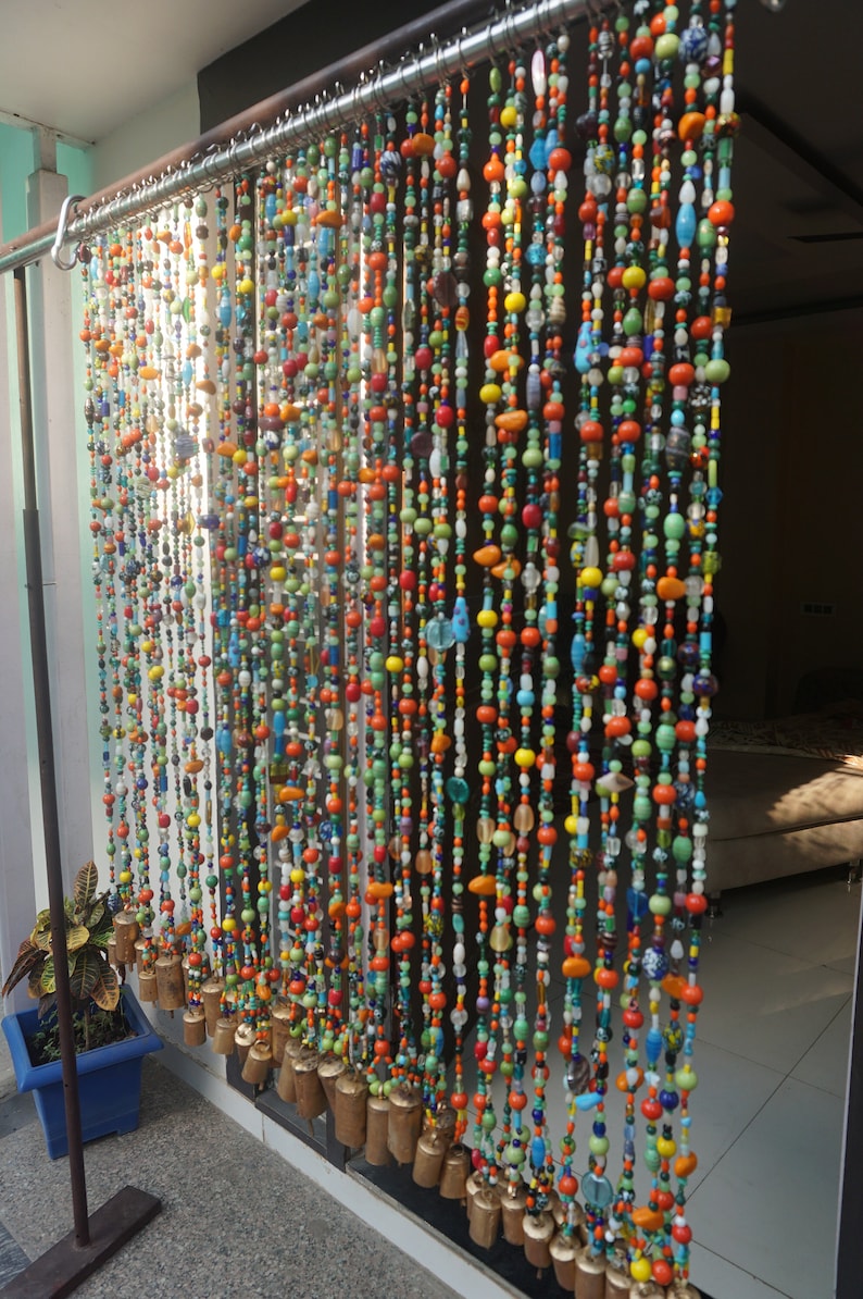 Bohemian Curtain Glass Beads Curtain Glass Beaded Curtain Etsy