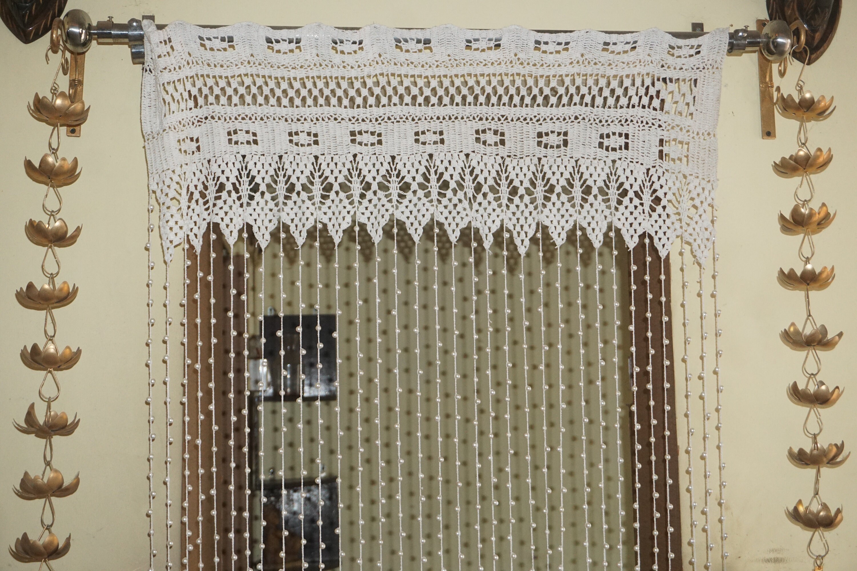 Tenda Decorativa Con Perline E Nappe - 100x200 Cm, In Poliestere, Per Porte, Finestre, Divisori, Effetto Luccicante, Colore Viola Gocce D'acqua