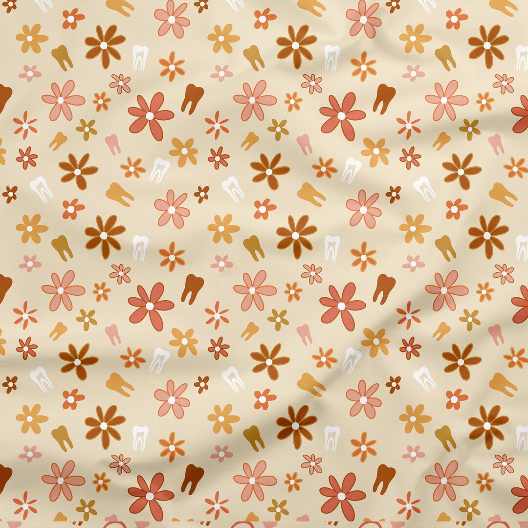DENTAL FABRIC Floral Fabric, Tooth Fabric, Teeth, Dentist, Scrub Caps
