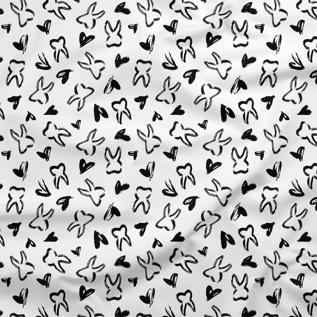 DENTAL FABRIC Tooth Fabric Teeth Pattern Dental Art Etsy