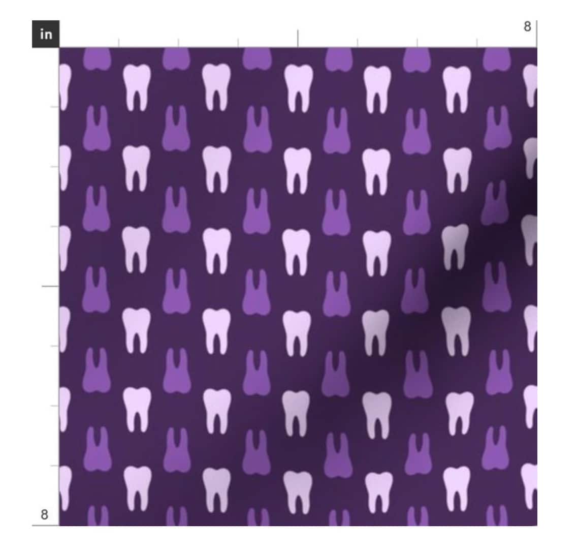 TOOTH FABRIC Dental Fabric, Medical Fabric, Dental Art, Dental Print
