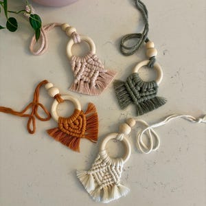 Handmade Macrame Car Diffuser: Essential Oil Rearview Mirror Charm