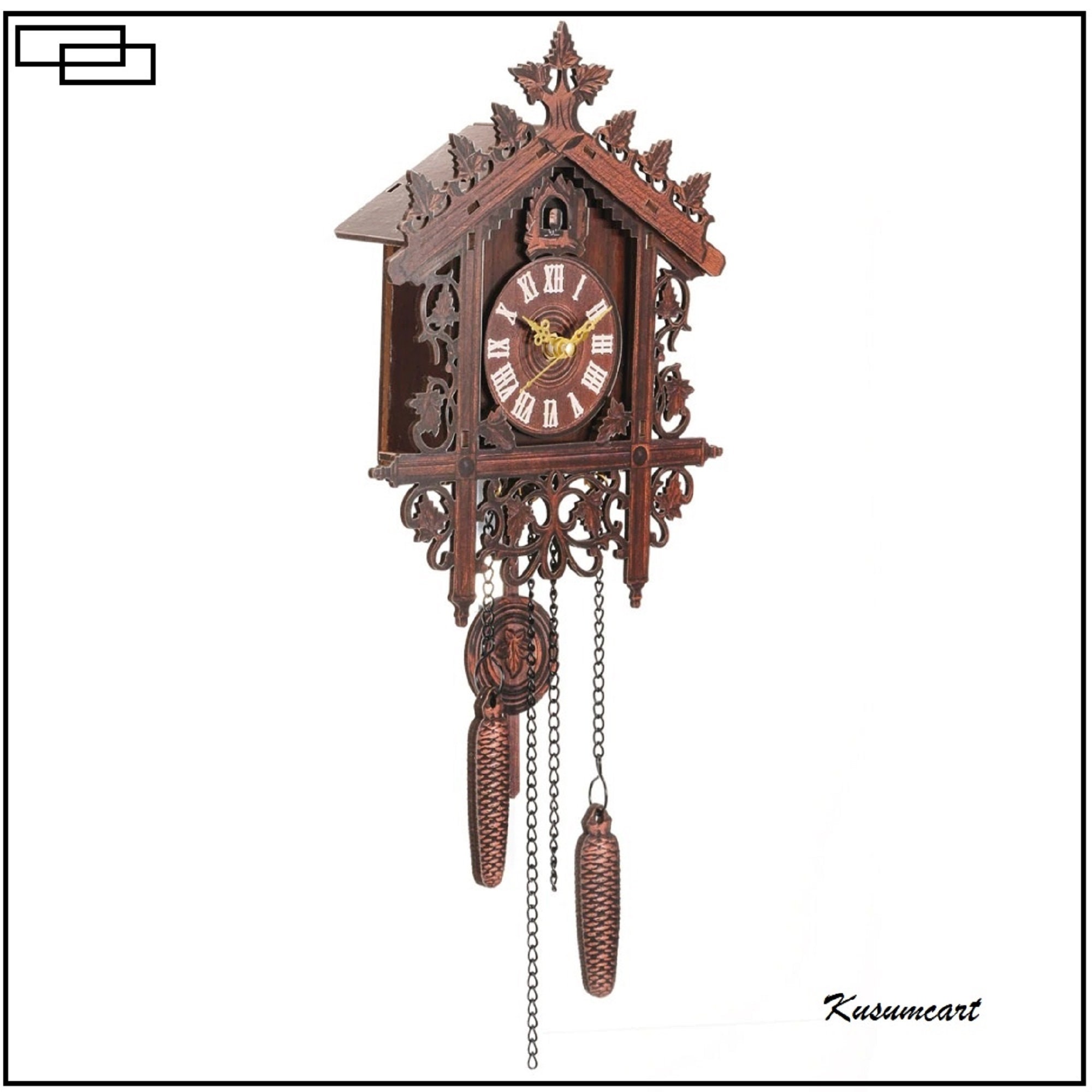 Wooden Cuckoo Wall Clock Wood Vintage Art Wall Hanging Home Etsy