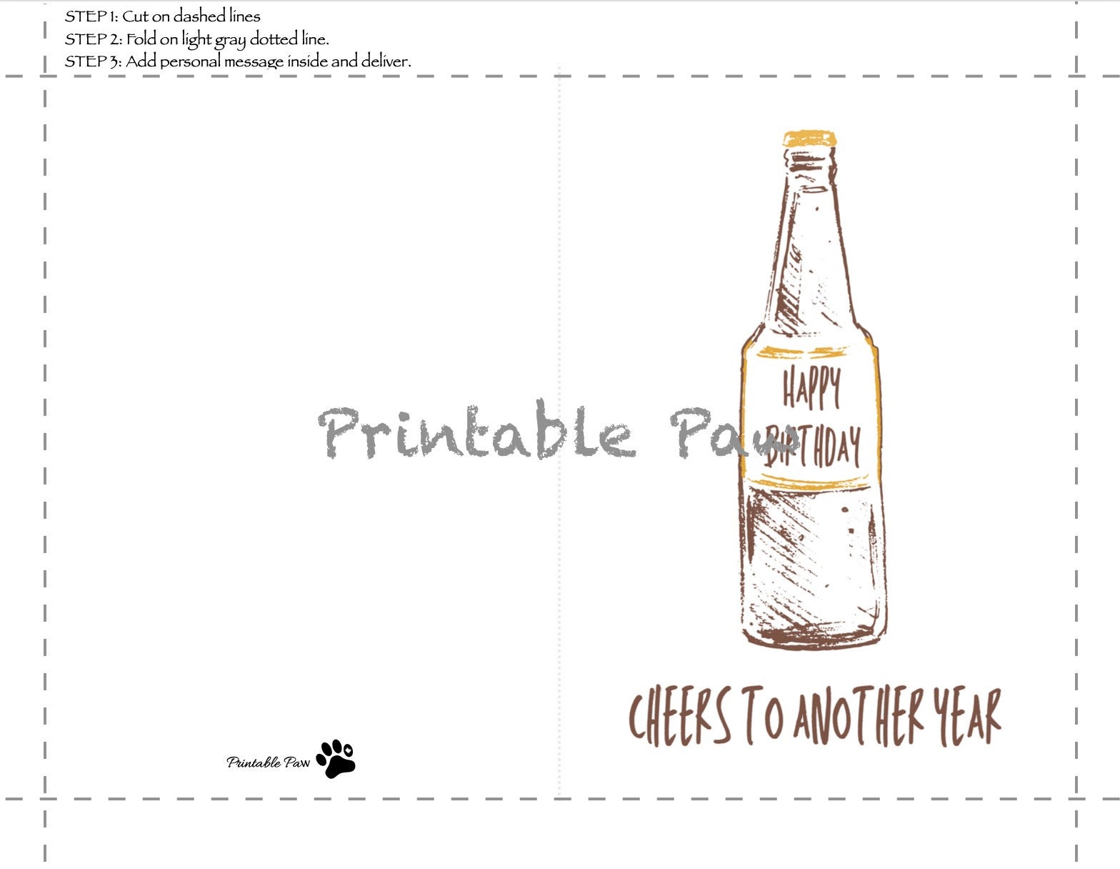 Printable Birthday Beer Card Happy Birthday Printable Card | Etsy