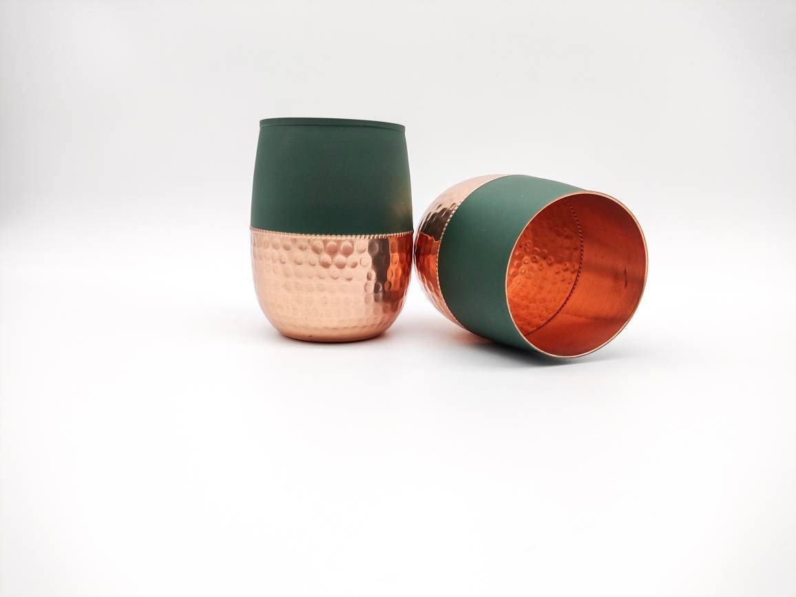 Pure Copper Tumbler Cup Tumbler Hammered Cup Ayurveda Health ( 300ml)