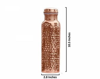 Traditioneller reiner Kupfer-Ayurveda-Breed Diamond-förmige gehämmerte Flasche 4 