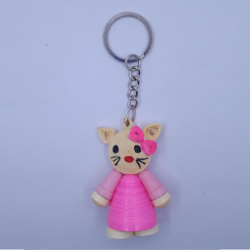 Paper Quilling Key Chain Key Tag Gift With Five Shapes Gift Etsy