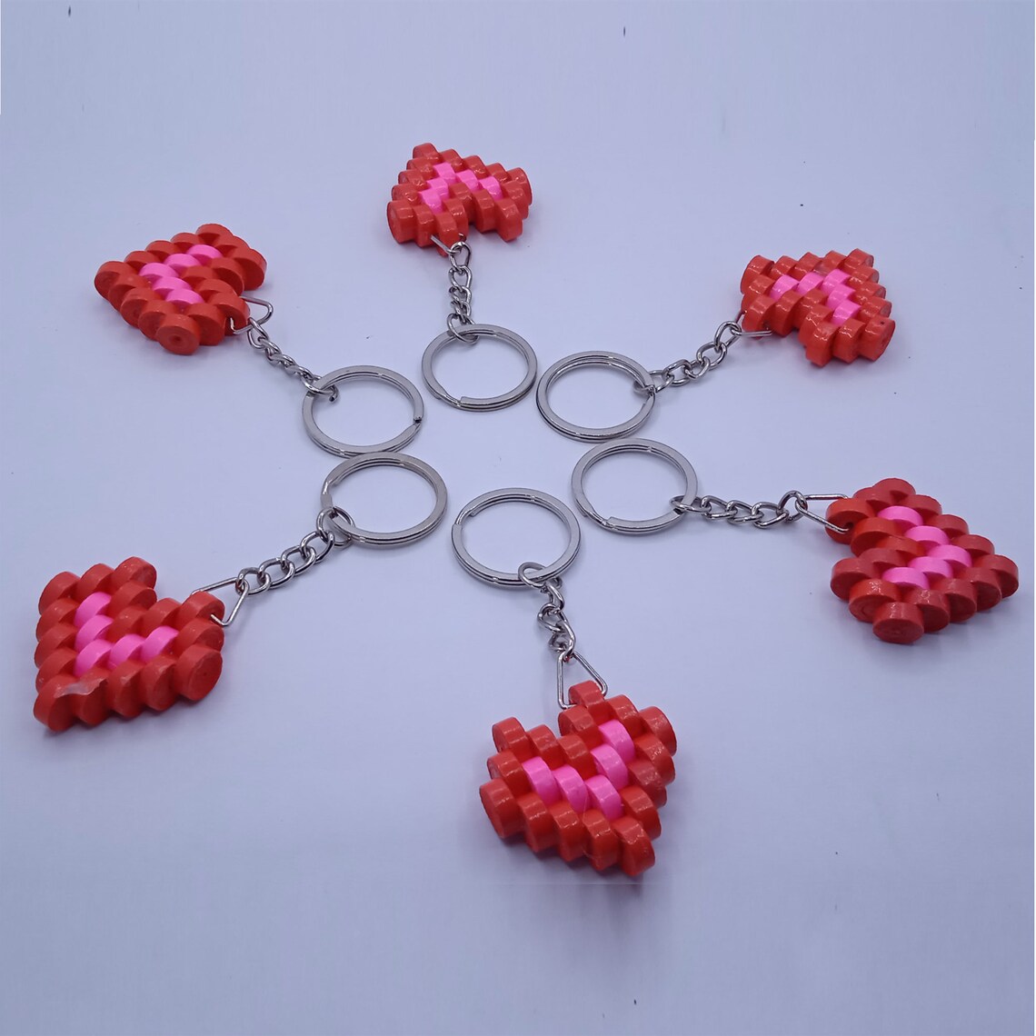 Paper Quilling Key Chain Heart Shape Key Tag Gift Pack With 5 Etsy