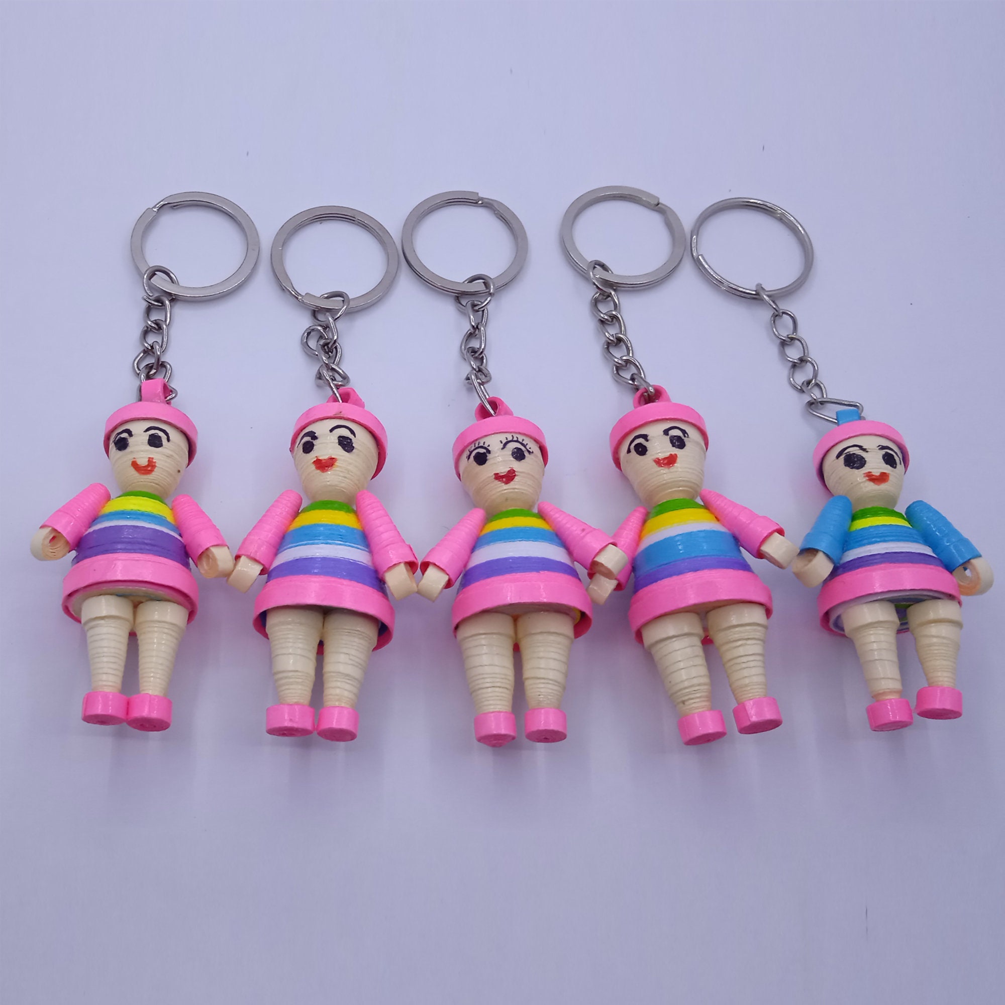 Paper Quilling Key Chain Barbie Doll 