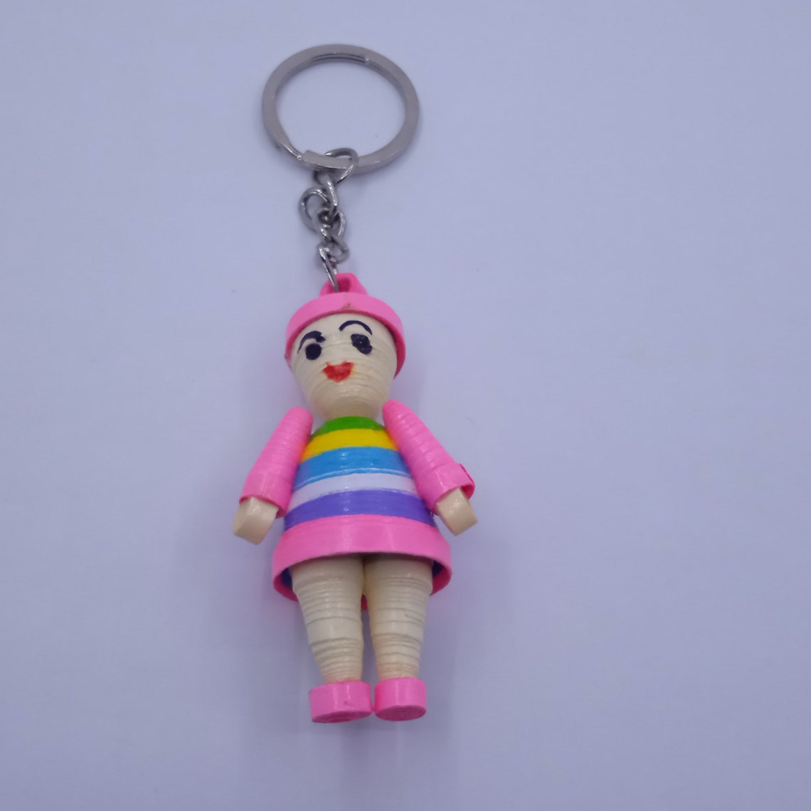 Paper Quilling Key Chain Barbie Doll Shape Key Tag Gift Pack Etsy