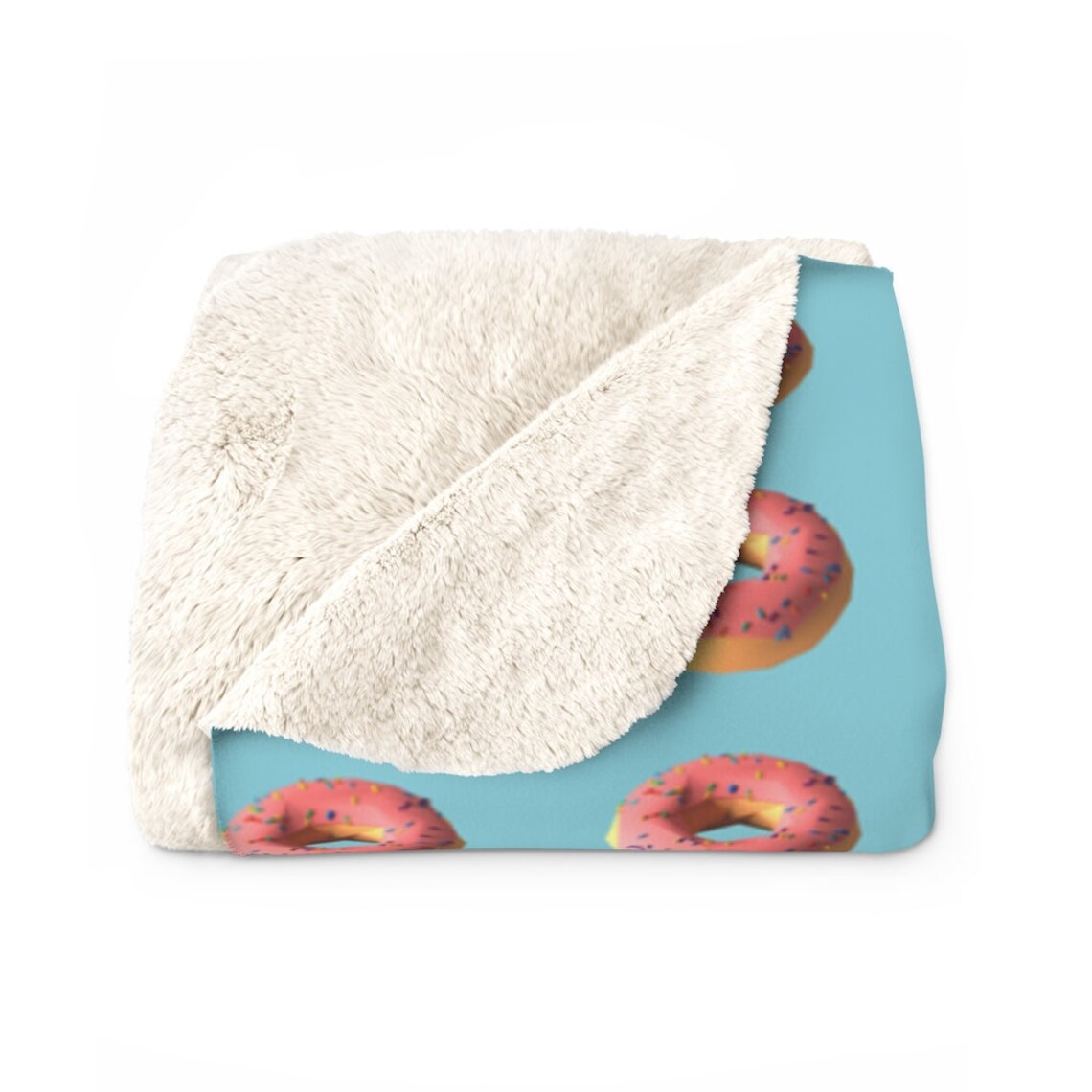 Donut Sherpa Fleece Blanket Blue Cozy Donut Blanket Etsy