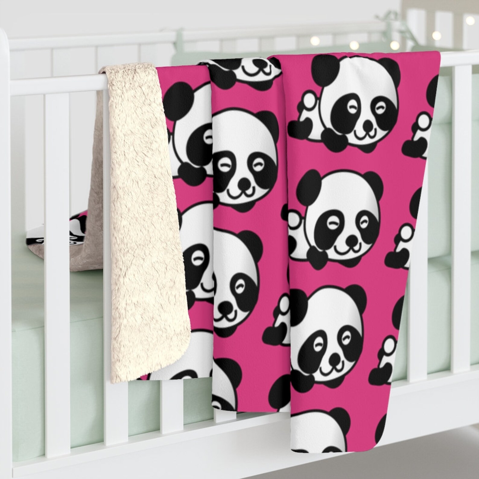 Panda Blanket Sherpa Fleece Blanket Baby Blanket Etsy