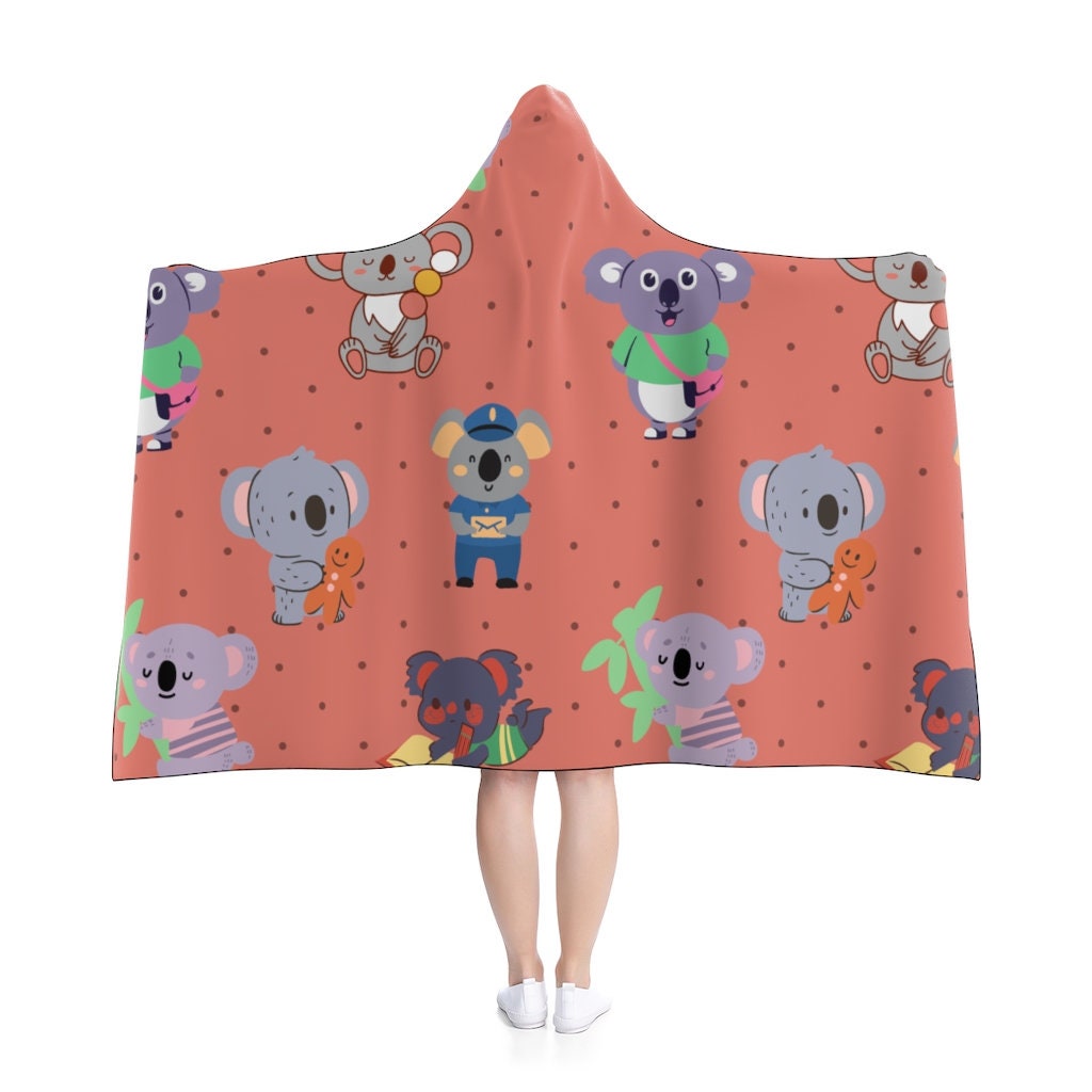 Koala Hooded Blanket Koala Lovers Etsy