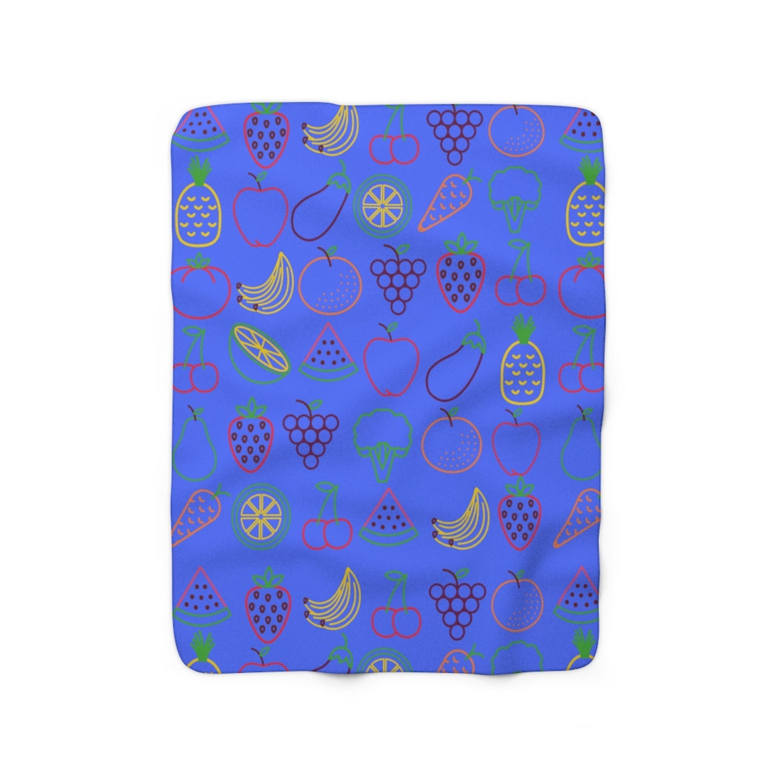 Fruit Sherpa Fleece Blanket Cozy Blanket Etsy