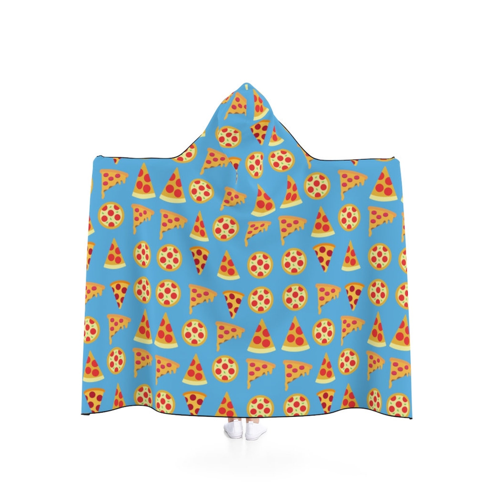 Pizza Hooded Blanket Cozy Sherpa Fleece Blanket Etsy