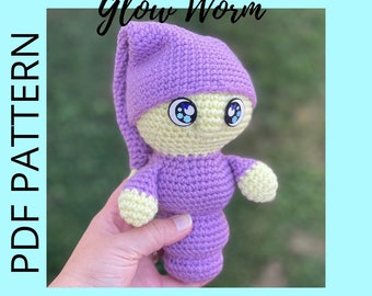 Glow Worm Crochet Pattern, Easy Crochet Glow Worm Pattern, Beginner Crochet Pattern, DIY Gift