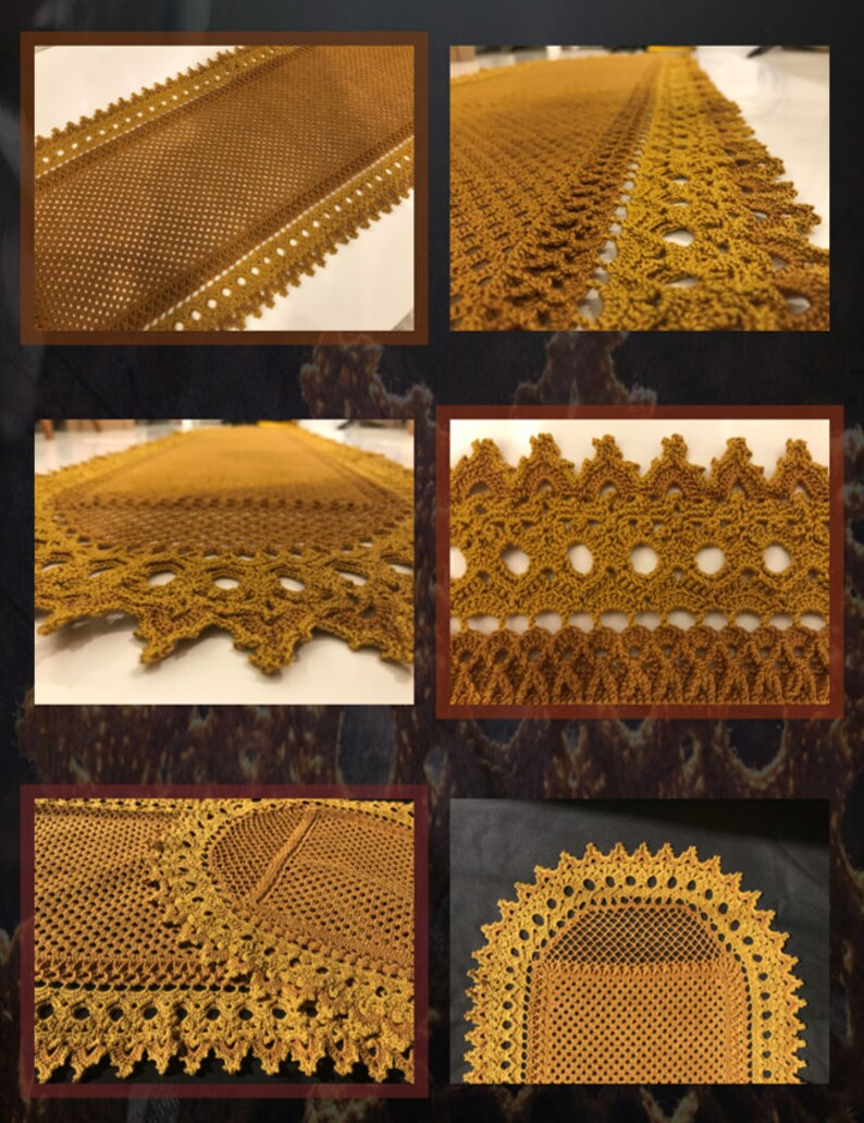 Custom Sized OVAL TABLE RUNNER Crochet Pattern, Crochet Thread, Gift