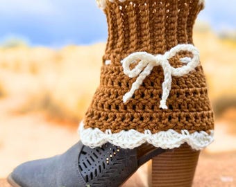 Gehäkelte Beinwärmer Muster Bündel für Frauen, 2 Arten niedliche Fußkettchen Stulpen, Stiefelettenmanschette, Stiefelkappe, Mix & Match Styles Größe inklusive