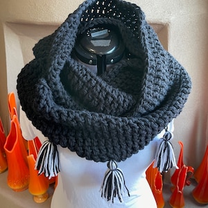 SNOOD, Crochet snood, Women winter crochet SNOOD scarf, neck warmer, infinity scarf, winter warm scarf, cowl scarf, goth, women cozy gifts