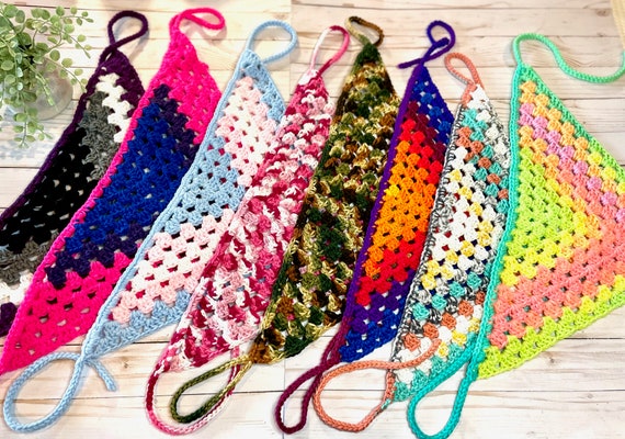Colorful Crochet Bandanas Colourful Crochet Bandanas - Etsy main image 2
