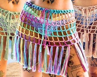 Crochet coverup skirt pattern, Block Party Mesh Skirt Pattern, easy and quick crochet coverup pattern, made to measure, any length, any size