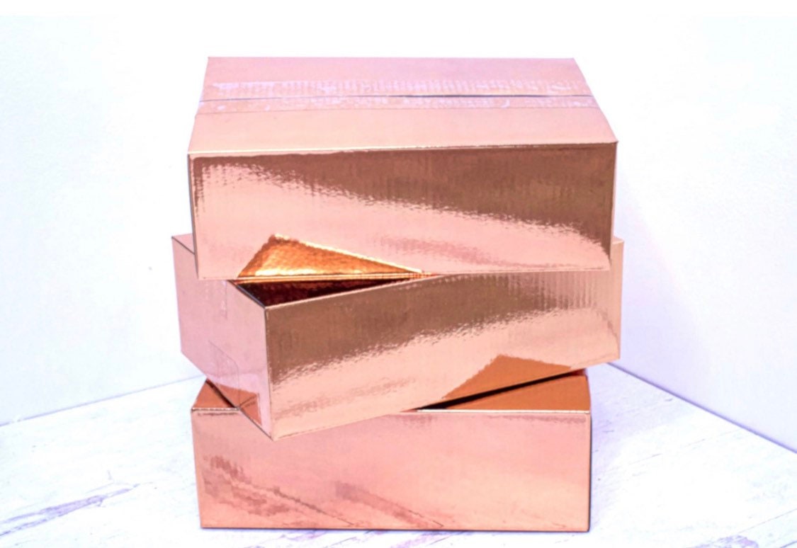9x6x3 rose gold shipping boxes for subscriptions weddings Etsy