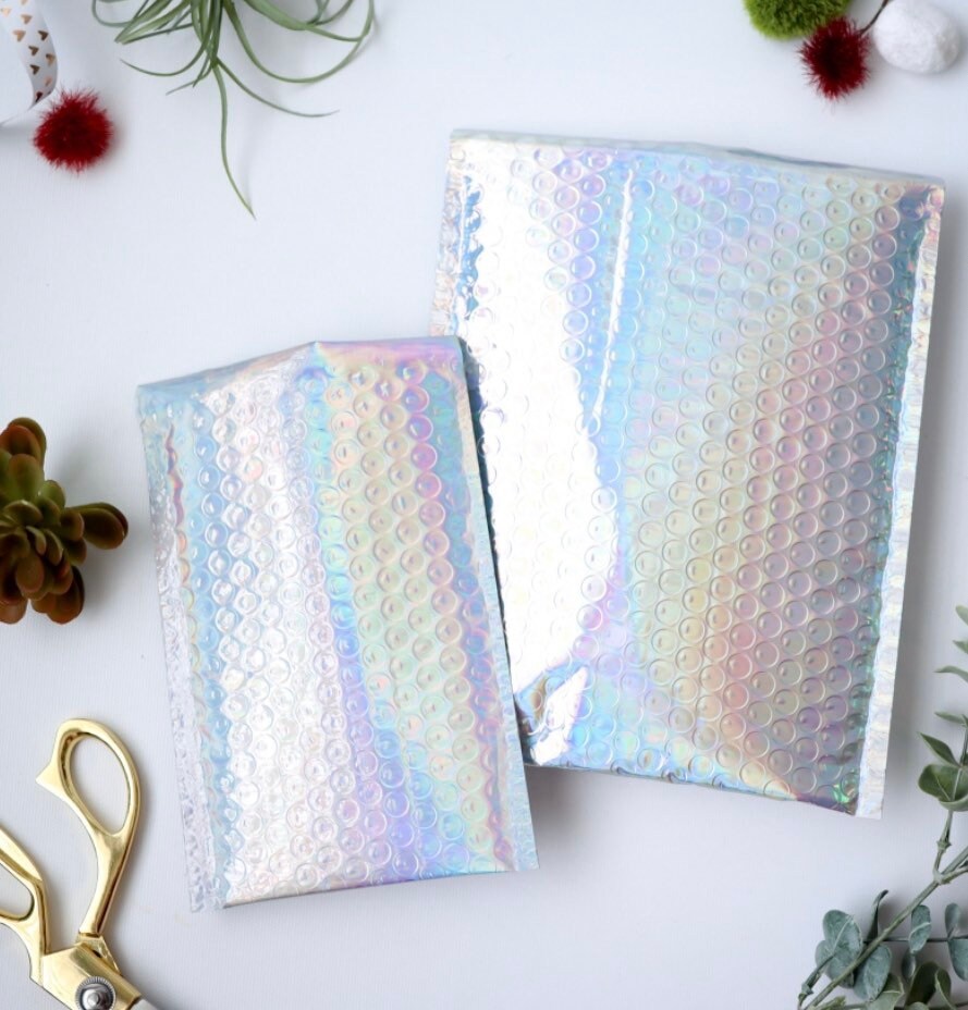 6.5x10 holographic bubble mailers qty 30 Etsy