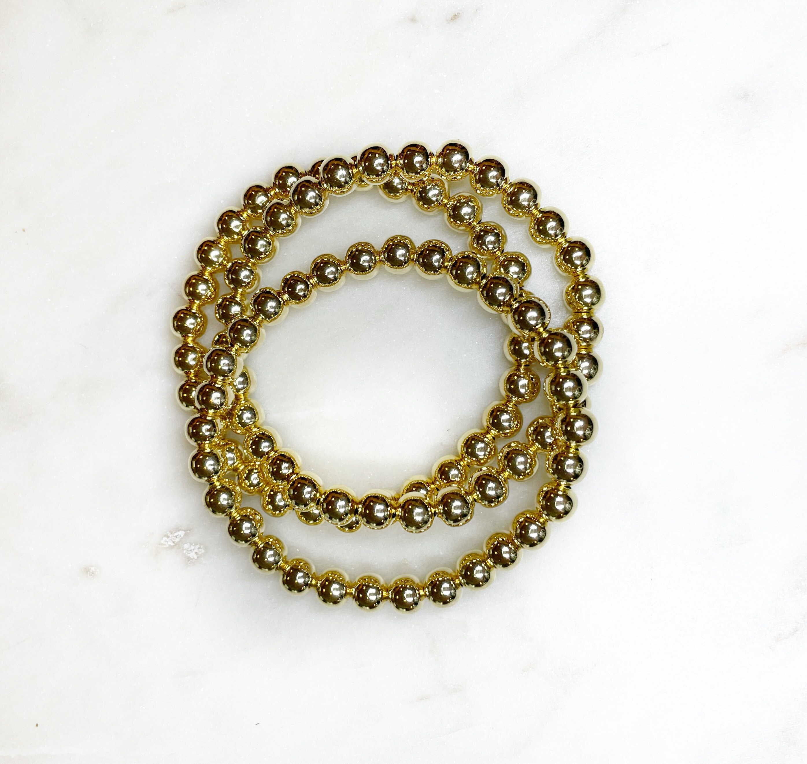 6mm 14kt Gold Filled Bracelet gold beaded bracelet 14kt Etsy