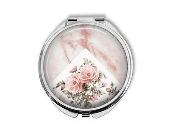 Floral Marble - Make Up Pocket Mirror for Cosmetics BCM233