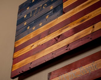 American Wood Flag, Americana, Veteran Crafted, Rustic Flag, Wood Sign, Wall Flag, American Flag Sign