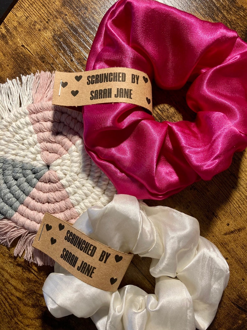 Custom scrunchies tag label display card Etsy