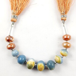 Natural Multi Stone Beads/Multi Stone Gemstone/Cabochon Multi Stone Rondell Shape 4''Inch 1 Strand/Multi Stone Beads/9 to 11mm/F-1648