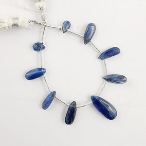 Blue Kyanite Beads/Pear Shape Faceted Lester Blue Kyanite Briolette Strand/4&#39;&#39;Inch Strand/Blue Kyanite Gemstone/6x4 To 18x7mm/F-2989