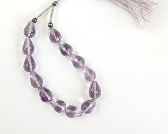 Natural Amethyst Beads/Beautiful Amethyst Gemstone/Faceted Amethyst Drops Shape 4''Inch 1 Strand/Amethyst Beads/6 To 8mm/F-2106