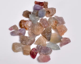 Rough Multi Sapphire Gemstone Lot: Natural Jewelry Making Stones (40 Carat, 6X4-12X11 mm