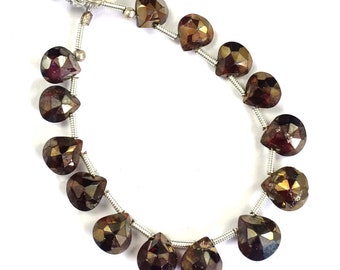 Mystic Garnet Beads/Side Drilled Mystic Garnet Strand 4"Inch//Mystic Garnet Heart Shape Gemstone For Jewelry/D-2643