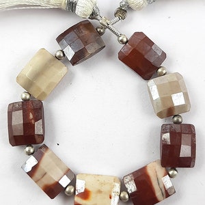 Natürliche Mookait Perlen / Mookait facettierte Perlen 4 &quot;Zoll / 1 Strang Mookait Rechteck Form Perlen / für die Herstellung von Schmuck / 10x8 bis 11x9mm / F-729