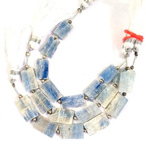 Top Quality kyanite Gemstone Beads/kyanite Slice Shape 4"Inch Strand/Designer Smooth kyanite Gemstone 1 Strand/For Making Jewelry/D-2671